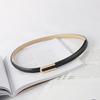 Leather Thin Pu Womens Waist Belt Metal Buckle Trousers Jeans Decoration With