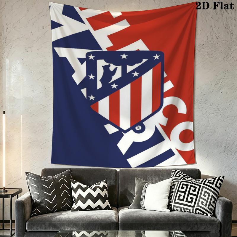 Atletico Madrid Wall Tapestry Aesthetic Wall Hanging Printed Fabric Blanket Decorative Tapestries for Bedroom Living Room Home Decor