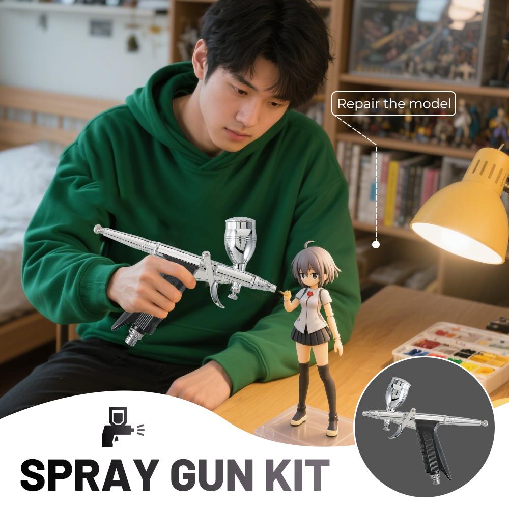 Professional Airbrush Kit 0.3/0.5/0.8mm Nozzle Needle Accessories Suitable for Nail Art Tattoo Car Model Spray Painting