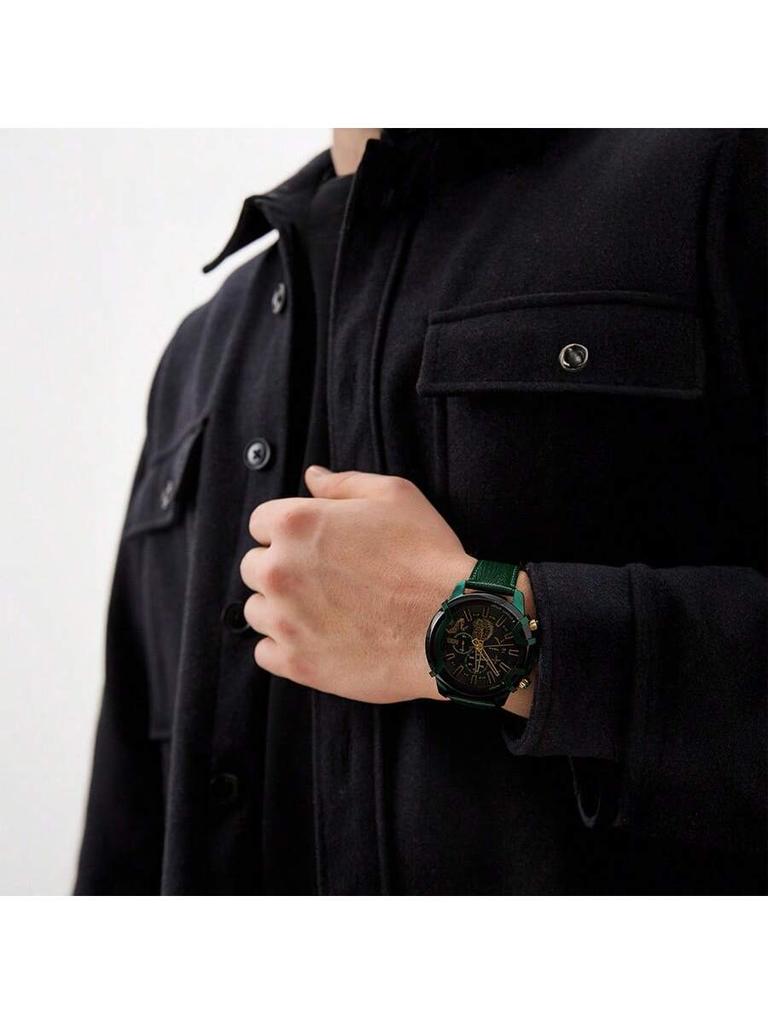 Diesel Men's Quartz Watch Leather Strap 48mm Dial DZ4651