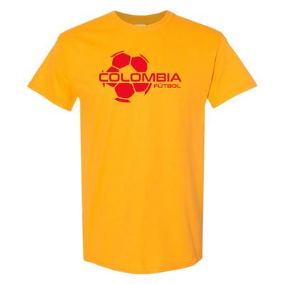 Kolumbien Fußball Strike - Fußball Sport Kurzarm T-Shirt - Gold