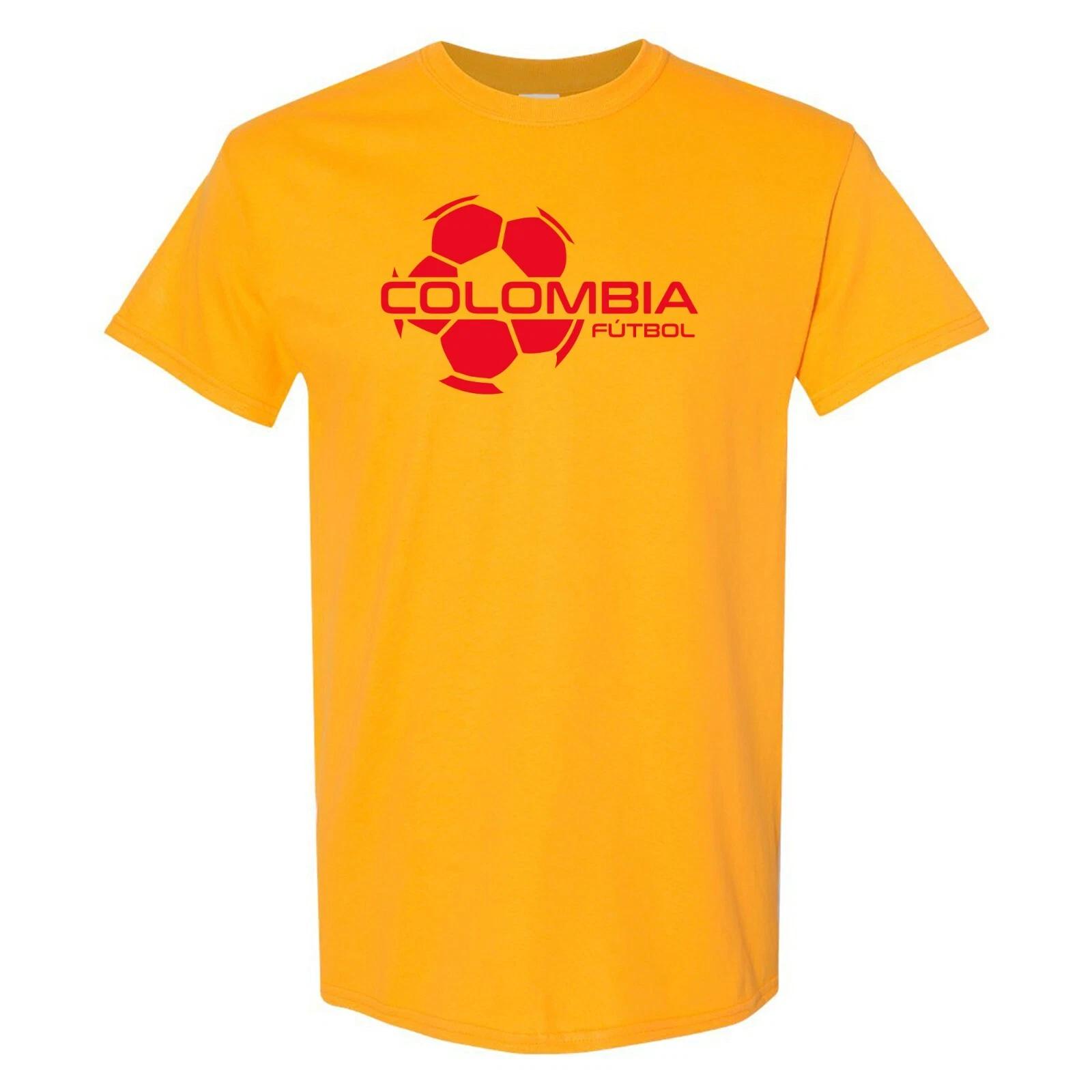 Colombia Football Strike - Soccer Sports Short Sleeve T-Shirt - Gold 3XL