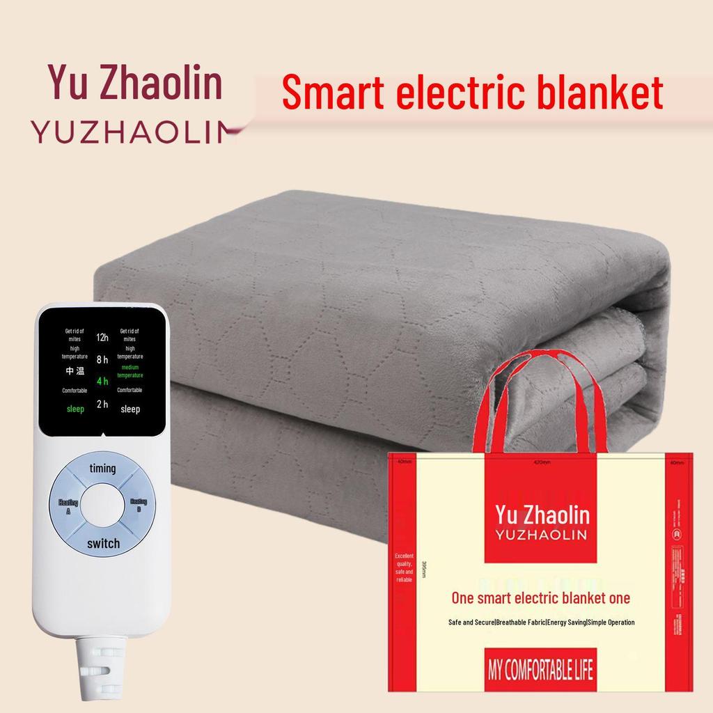 Yu Zhaolin Timed Safe Smart Electric Blanket, Milk Velvet, Single/Double, Perfect for Home or Dorm.