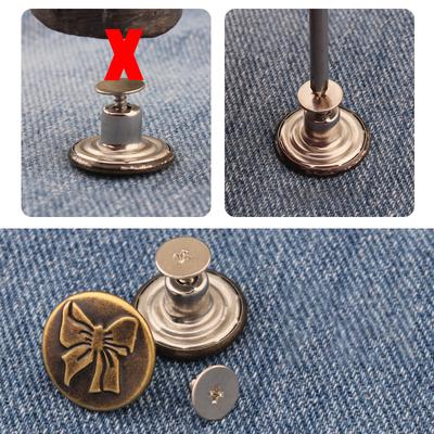 Botones de Jeans Removibles Portátiles Sin Costura Botón Metálico de Repuesto Ajuste de Cintura Pines para Pantalones Kit de Reparación Duradero de Acero Inoxidable