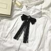 Black Hand-beaded Lace Necktie Rhinestone Decoration Shirt Tie Pearls Tie  JK Uniform Decoration