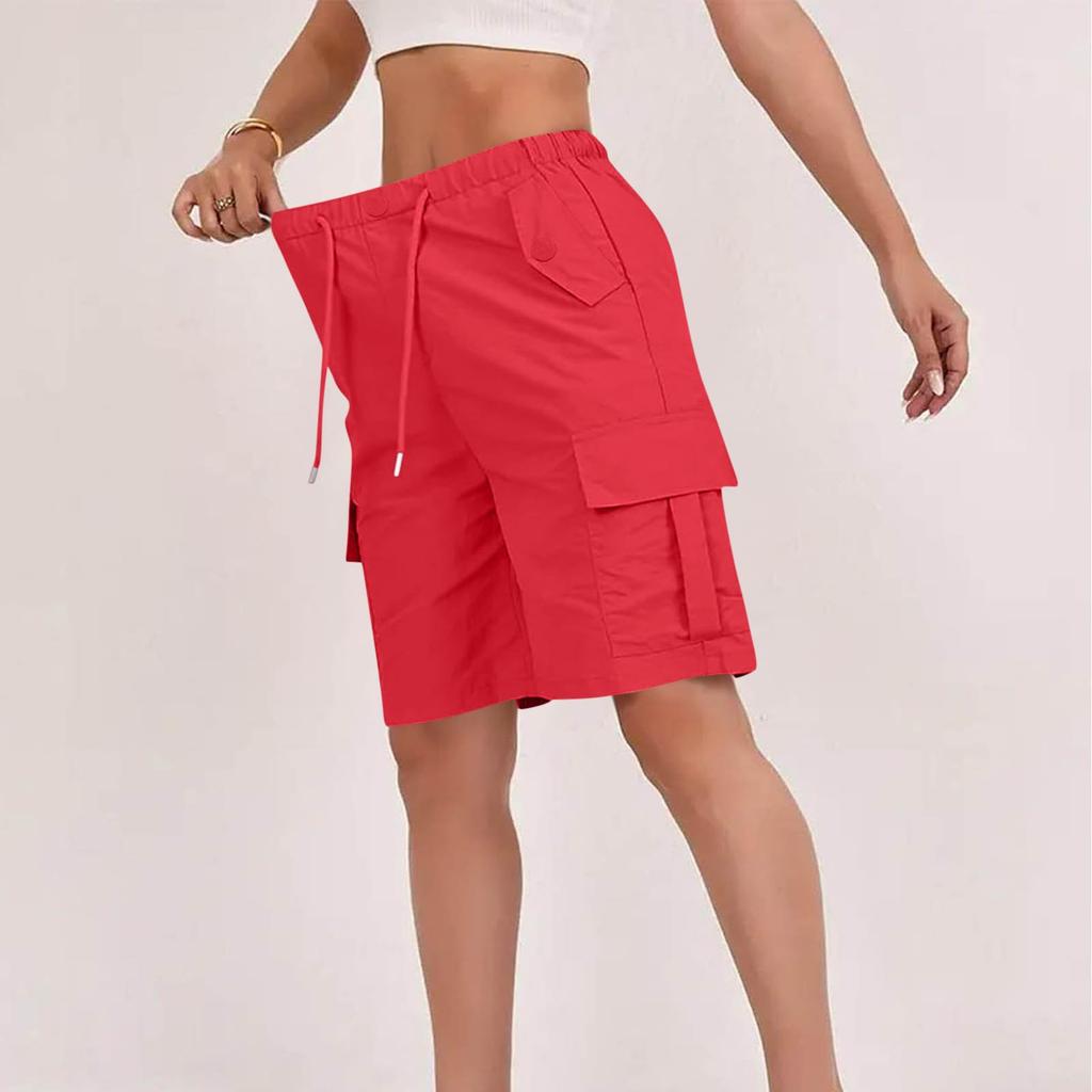 Women's Sports Shorts Casual Loose Color High Waisted Pocket Shorts