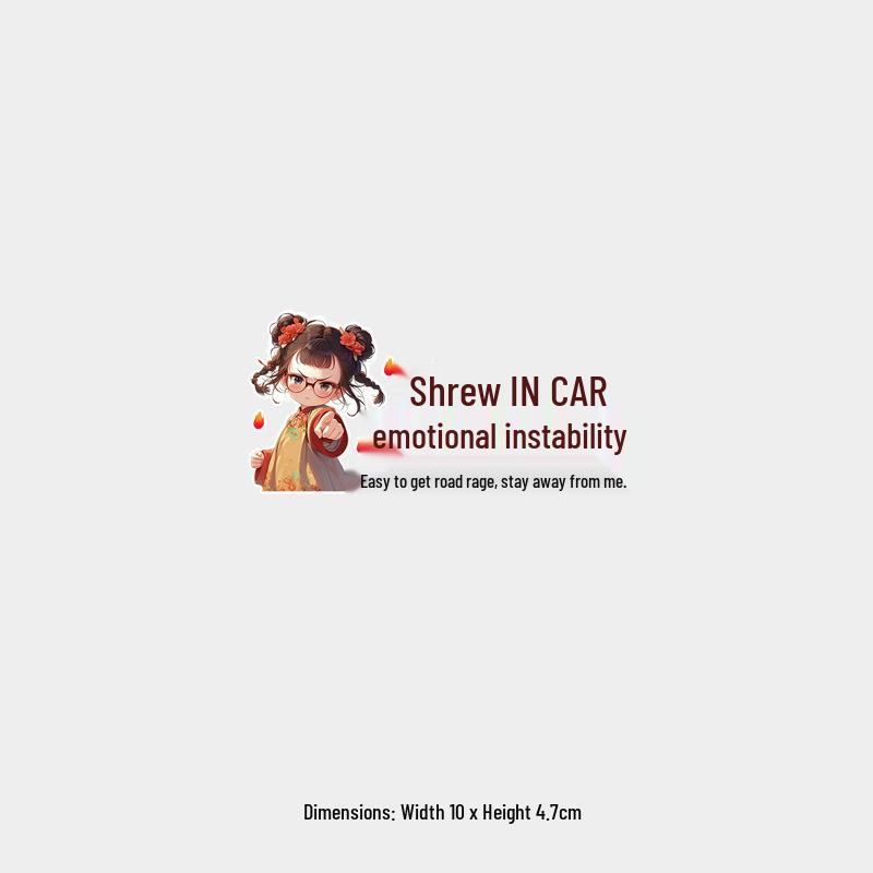 

Emotionally Unstable & Prone to Road Rage: Creative Rear Windshield Sticker for Daughter/Son Drivers