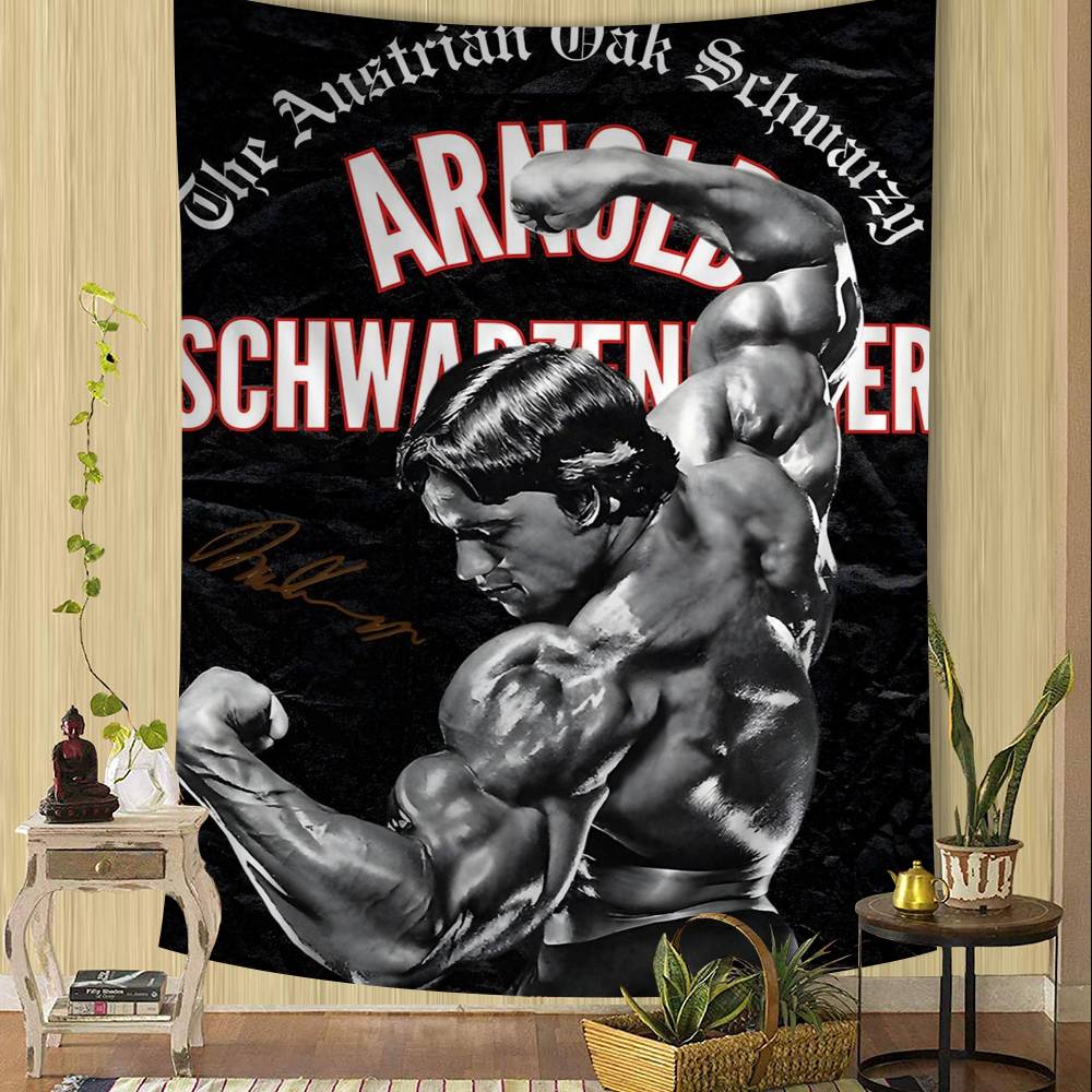 Arnold Schwarzenegger Bodybuilding Fitness Buntes Wandbehang Wandbehang Tarot Hippie Wandteppiche Schlafsaal Wandkunst Dekor