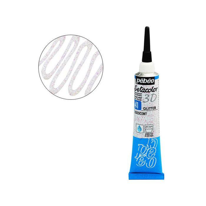 Fabric Paint - Pébéo - Setacolor 3D Glitter Iridescent - 20ml - Glittery - Shiny