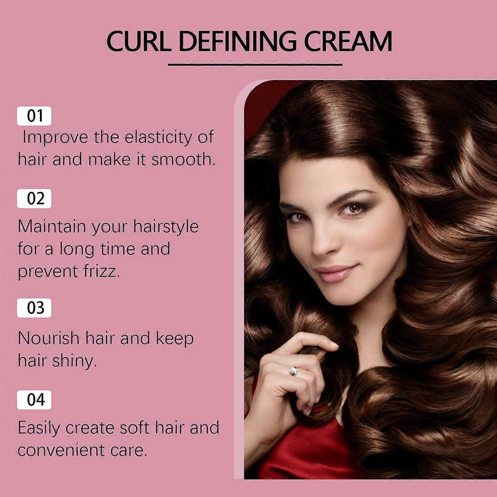 Curly Hair Styling Cream Bangs Curly Hair Care Styling Fluffy Moisturizing Natural Glossy Styling Cream 114g