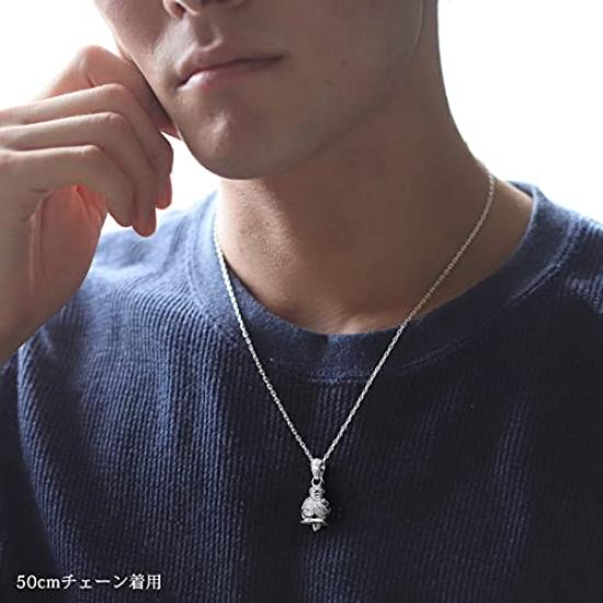 BYTHESEA Hawaiian Jewelry Necklace with Birthstone Insert Purchase 925 Sterling Silver Bell with Real Bell Sound and Azuki 40cm Long (Additional Fee,