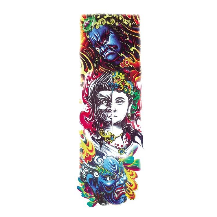 Flower Arm Tattoo Sticker Waterproof Men And Women Sticker Full Arm Waterproof Tattoo Sticker Ukiyo-E Painting Geisha Simulation Big Picture Sticker