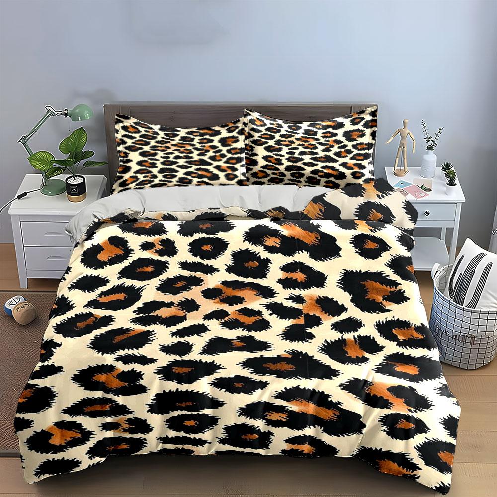 Leopard Print Pattern. Bedding Sets Duvet Cover Sets Duvet Covers Pillowcases(1*Duvet Cover 2*Pillowcases Without Duvet Insert)
