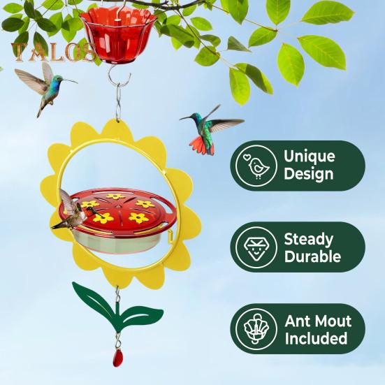 Venkovní závěsné krmítko pro kolibříky s květinovým designem Krmítko s nektarem pro volně žijící ptáky s mravenčím příkopem pro výzdobu zahradního dvorku
