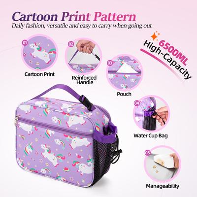 Cartoon Bento Box with Lunch Bag Thermal Lunch Box Leak Proof Portable Bento Box for School Office Workers & Students