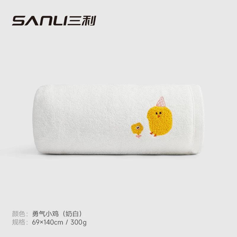 Towel Pure cotton Children's large bath towel Adult wrap bath towel Cartoon embroidery without twist