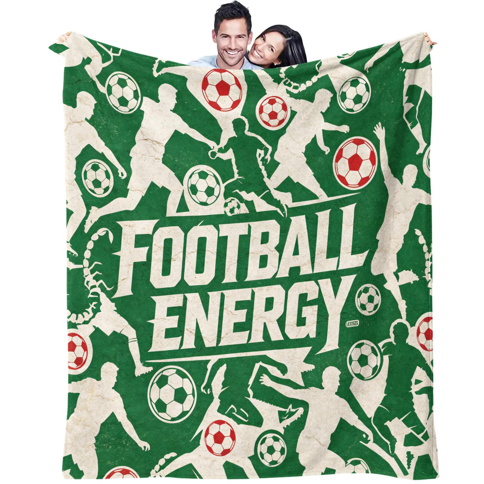 Soccer Carnival Print Blanket Flannel Blanket Throw Blanket Warm Blanket Gift Blanket Soft Football Fan Sofa Bed Decor 75x90cm