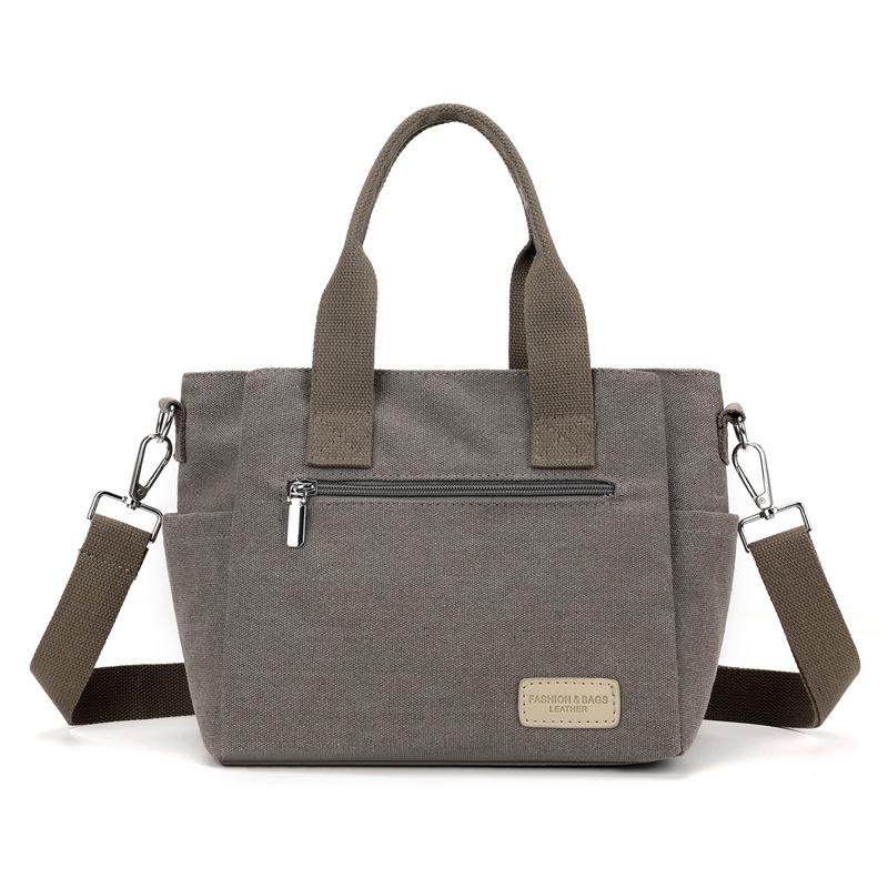 

Женская сумка через плечо, большая вместительная сумка из холста серый