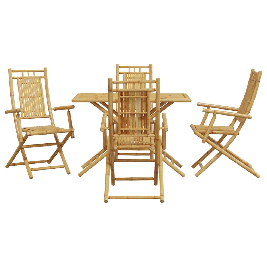 5 Piece Bamboo Garden Dining Set