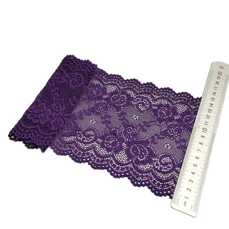 15CM Wide Elastic Lace Fabric 10Yard Flower Pattern Ribbon Lace Trim Ribbon Diy Craft Fabric Width African Fabrics Stretch