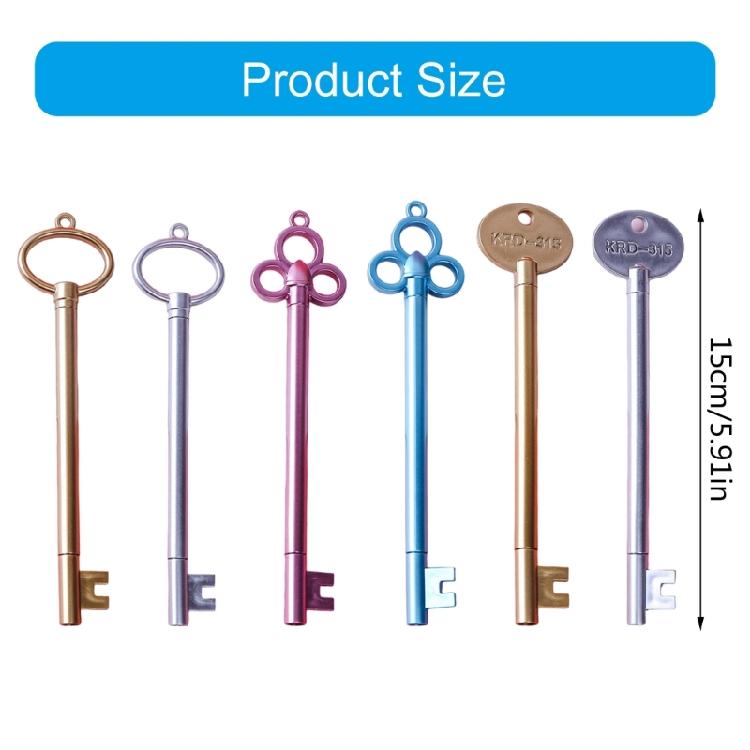 6Pcs Key Shaped Gel Pens Stocking Fillers for Student Kid Game Reward Birthday Present 0.38mm Office Writing Pen