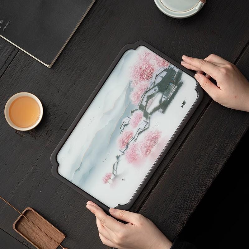 Chinese Style Tea Tray Natural Bamboo Dry Bubble Tea Table Home Kung Fu Tea Set Bamboo Tray
