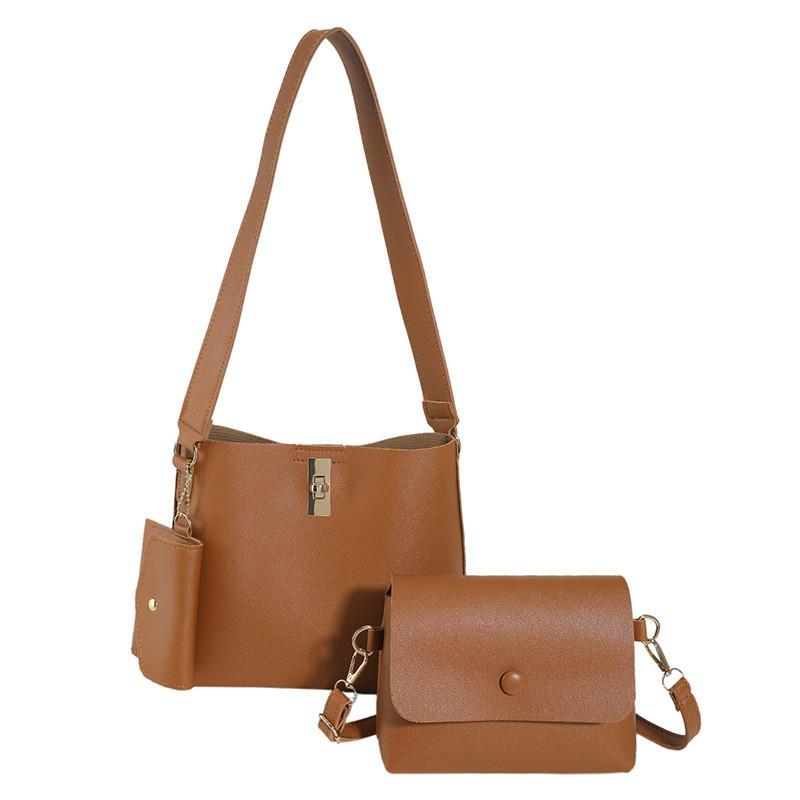 

Chic Large Tote Bag For Women Trendy Winter 2023 Pu Leather Handbag Set