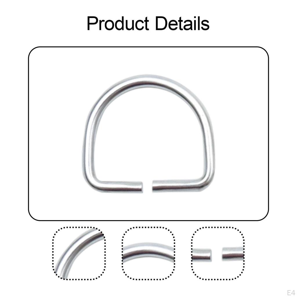 Metal D Connector Multipurpose Belts Buckle Shape Diving Hardware for Garment Belt Purse