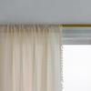 Finished Curtains, American Rural Fringed Window Screens, Solid Color, Gray, Simple Cotton And Linen Lattice