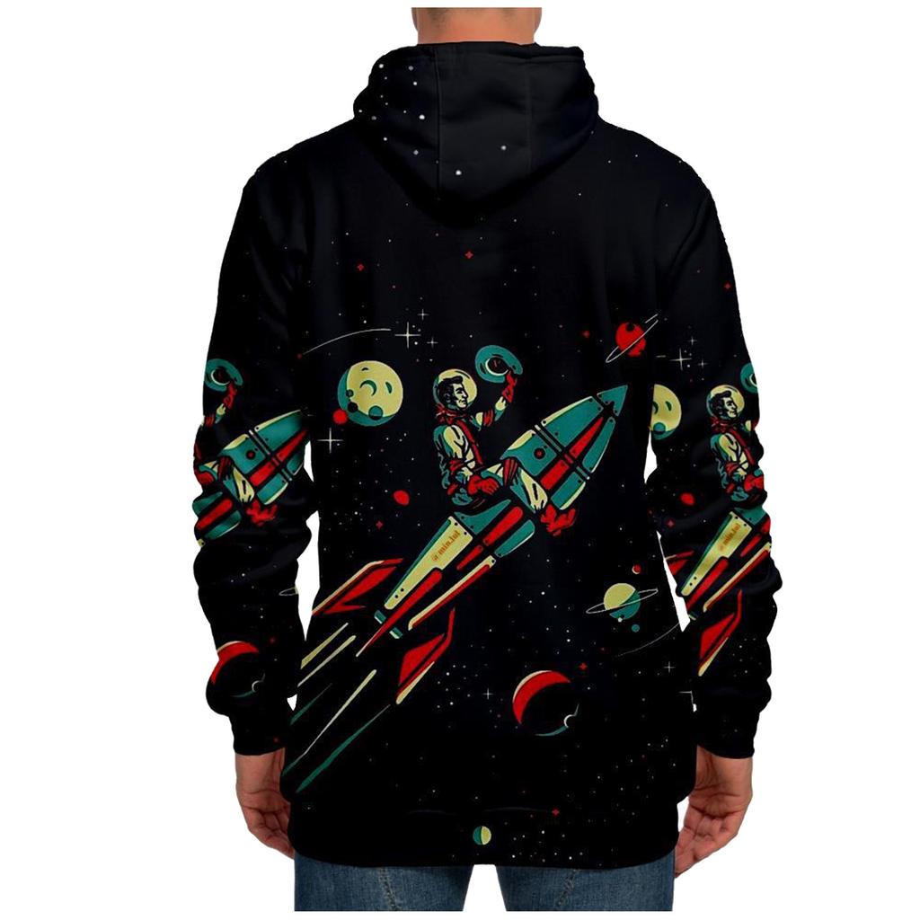 Fashion Print Loose Men's And Women's Long Sleeve Hooded Sweater