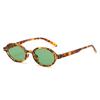 SO&EI Retro Small Oval Sunglasses Women Fashion Rivets Leopard Men Punk Shades UV400 Sun Glasses