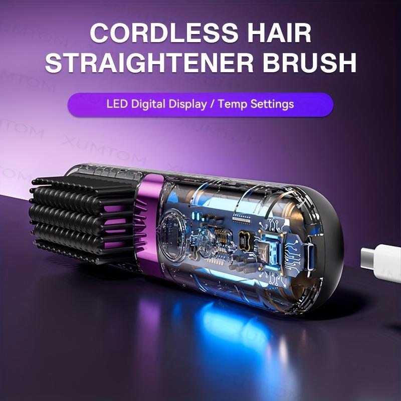 Multifunctional Hair Straightener Brush Curling Iron Easy Design 4-Level Temperature Adjustment Suitable for Straight And Curly Hair Styling