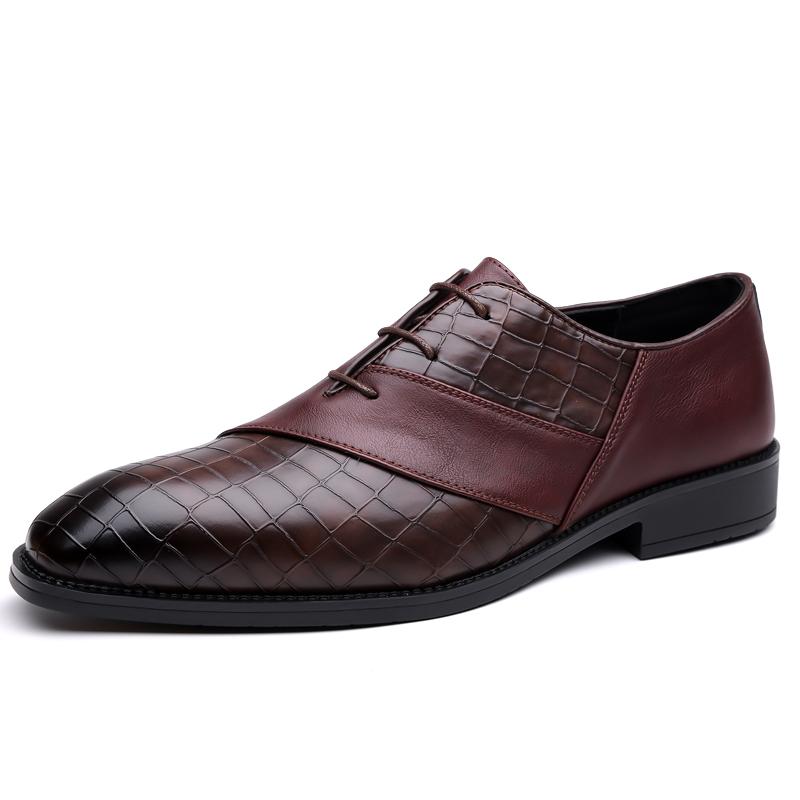 

Fashion Classic Men s Oxford Shoes Elegantes Leather Formal Dress Footwear Comfort Business Office Shoes British Style Male Derby Shoes 38 коричневый