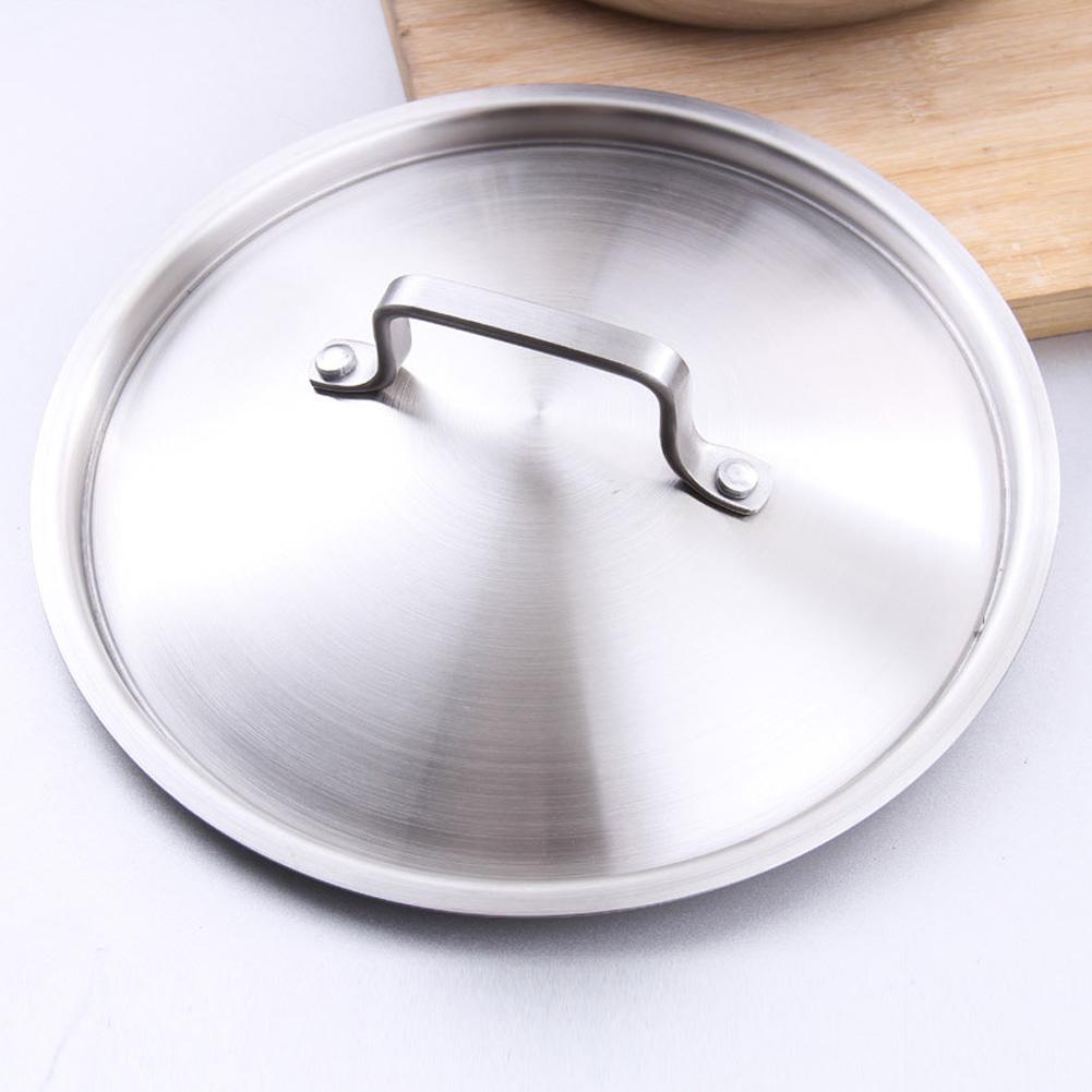 Stainless Steel Frying Pan Uncoated Non-Stick  Pot Kitchen Cookware Saucepan with Long Handle