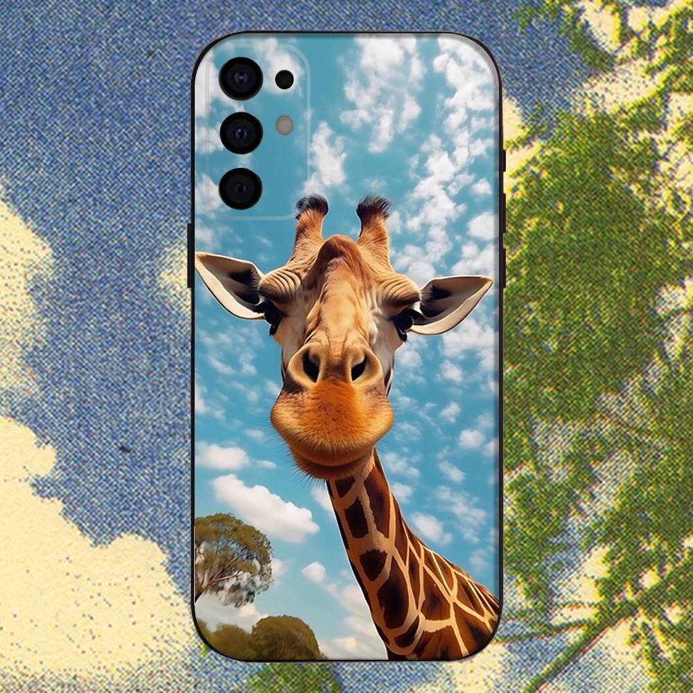 Giraffes Cute Animal Phone Case For Samsung S25,S24,S21,S22,S23,S30,Ultra,S20,Plus,Fe,Lite,Note,10,9,5G Black Cover