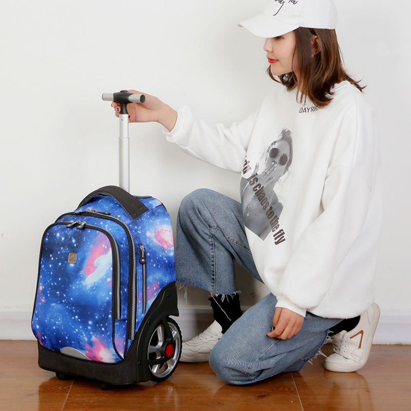 Vistar Climbing-Stairs Water-Resistant Trolley Backpack with Large Wheels & Capacity for Students