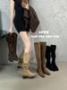 Thick Heel Western Cowboy Retro Knee Boots Women's Shoes 2025 New Autumn and Winter Stacking Boots Long Knight Boots