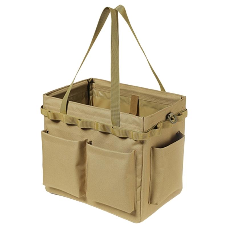 Camping Carry Bag Multi-pockets Picnic Storage Bag Large Capacity Handbag with Hanging-Holes Multitool Outdoor-Organizer