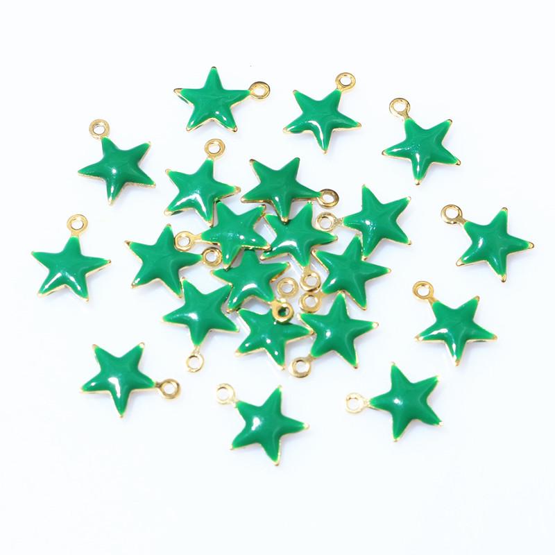 20pcs 8.5x7mm Enamel Small Star Charms Pendant Stainless Steel DIY Jewelry Making Accessories Findings for Bracelet Earrings