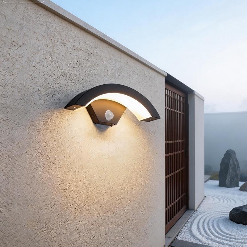 LED Waterproof Outdoor Wall Lamp with Motion Sensor for Courtyard, Gate Posts, Villas, Hotels, Corridors, and Hallways.
