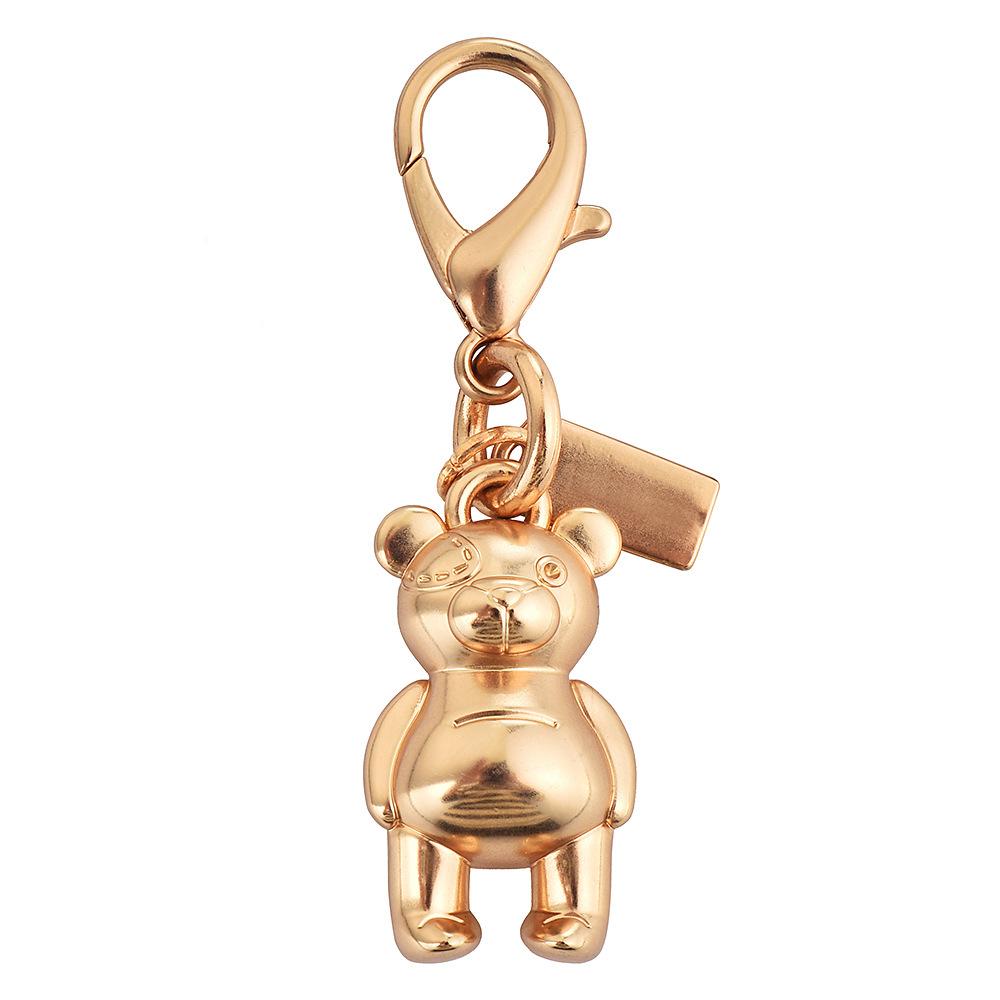 1Pc High-quality Alloy Keychains Pendant Golden Bear Flower Cherry Charms Lobster Clasp Badge Holder Car Keys DIY Accessories