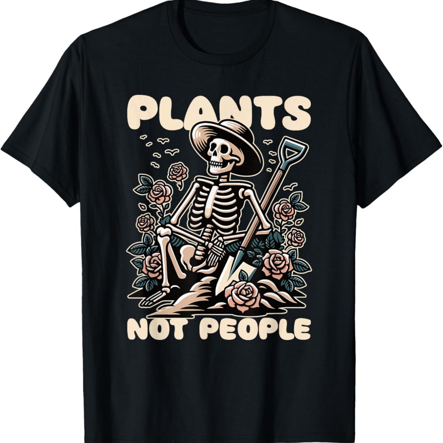 

Plant Lover Skeleton Design - Plants Not People T-Shirt(1) XXXXXL чорний