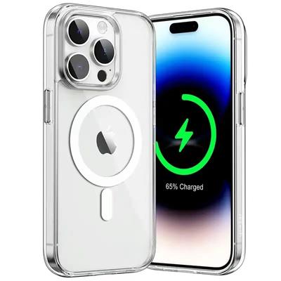 Transparent Case for Apple Magsafe Case for IPhone 15 14 13 12 11 Pro Max SE2022 XSMax XS XR 8 7 Plus Magnetic Adsorption Wireless Charging Cover