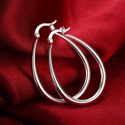 925 Sterling Silver U-shaped Piercing Earrings, Fashionable Wedding Jewelry