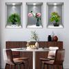 Wei Mo Xiang Green Plant Three-Panel Self-Adhesive Decorative Wall Sticker for Home & Hotel