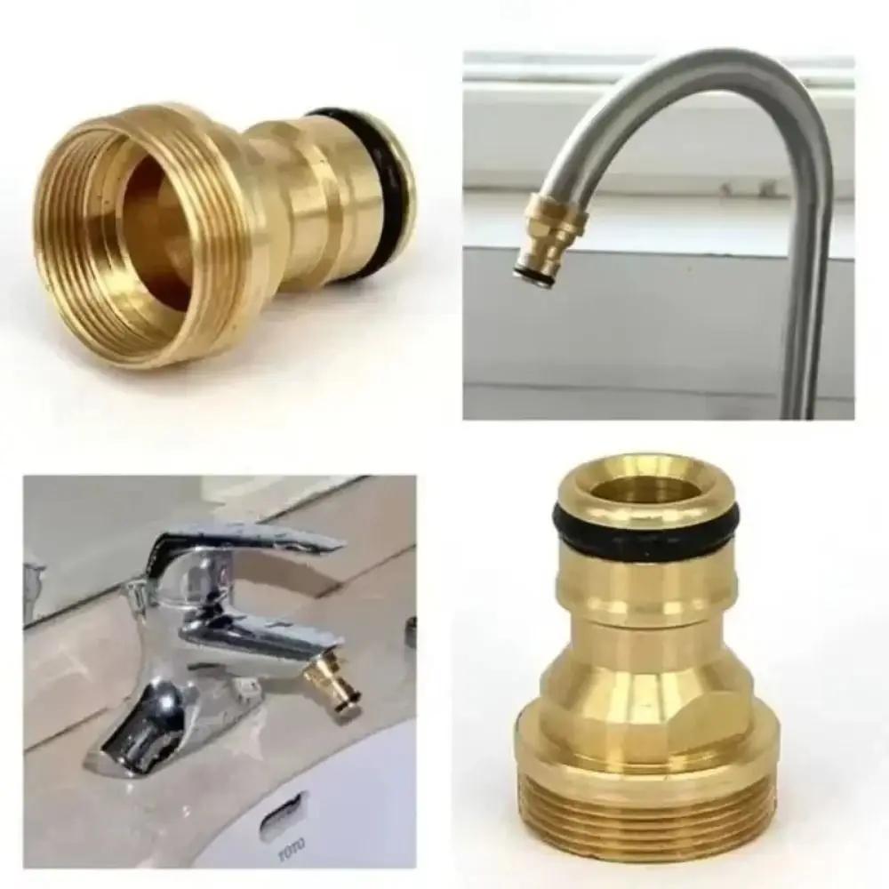 Watering Tool Universal Tap Adapter Dual Interface Corrosion-Resistant Brass Faucet Adapter Durable Garden Tap Connector Outdoor