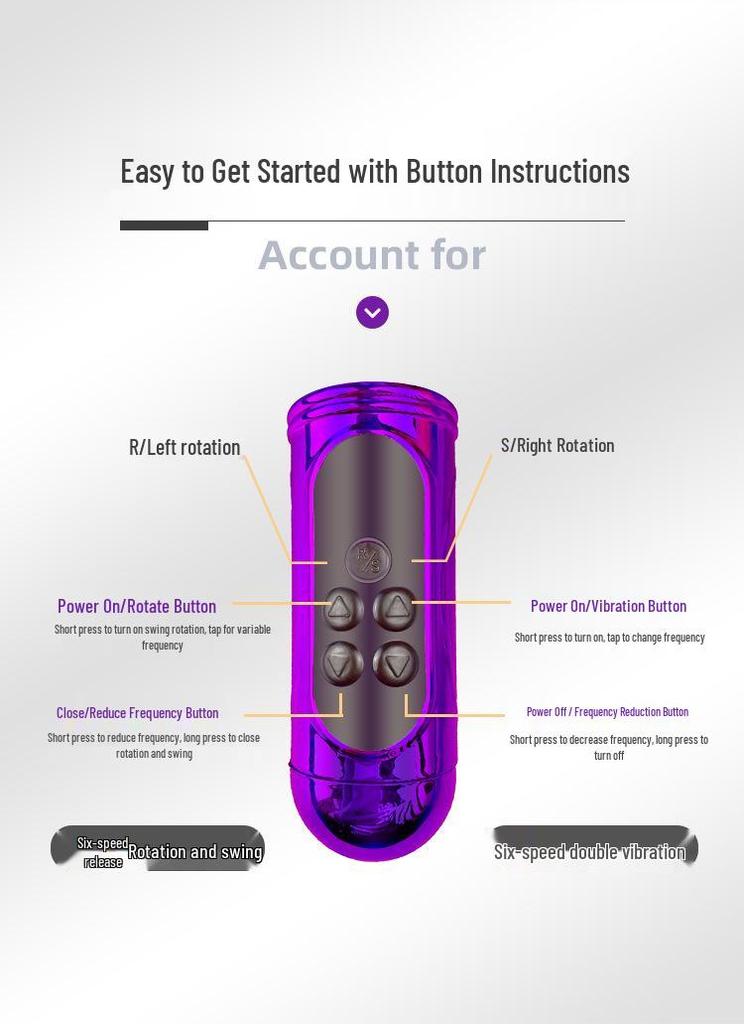 Deba Tri-Head Rotating Vibration Wand - Female Insertable Masturbation Toy