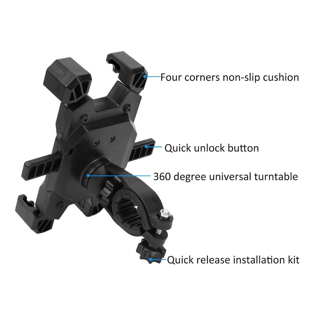 360 Degree Rotation Bike Phone Stand Fits 3.5-6.8 Inches Cycling Navigation Bracket  Bike Handlebar