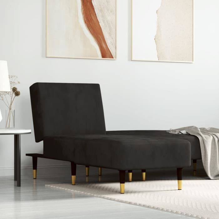 VidaXL Chaise Longue Black Velvet 352805