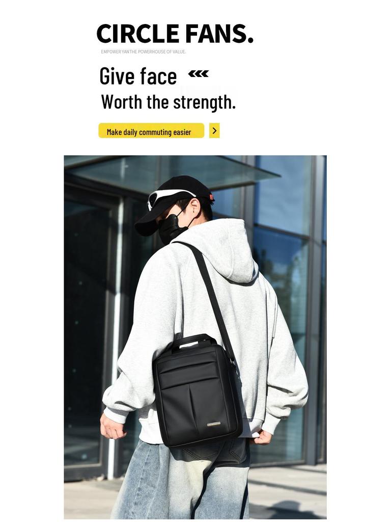 2024 Trendy Men's Large-Capacity Crossbody Business Shoulder and Tablet Bag